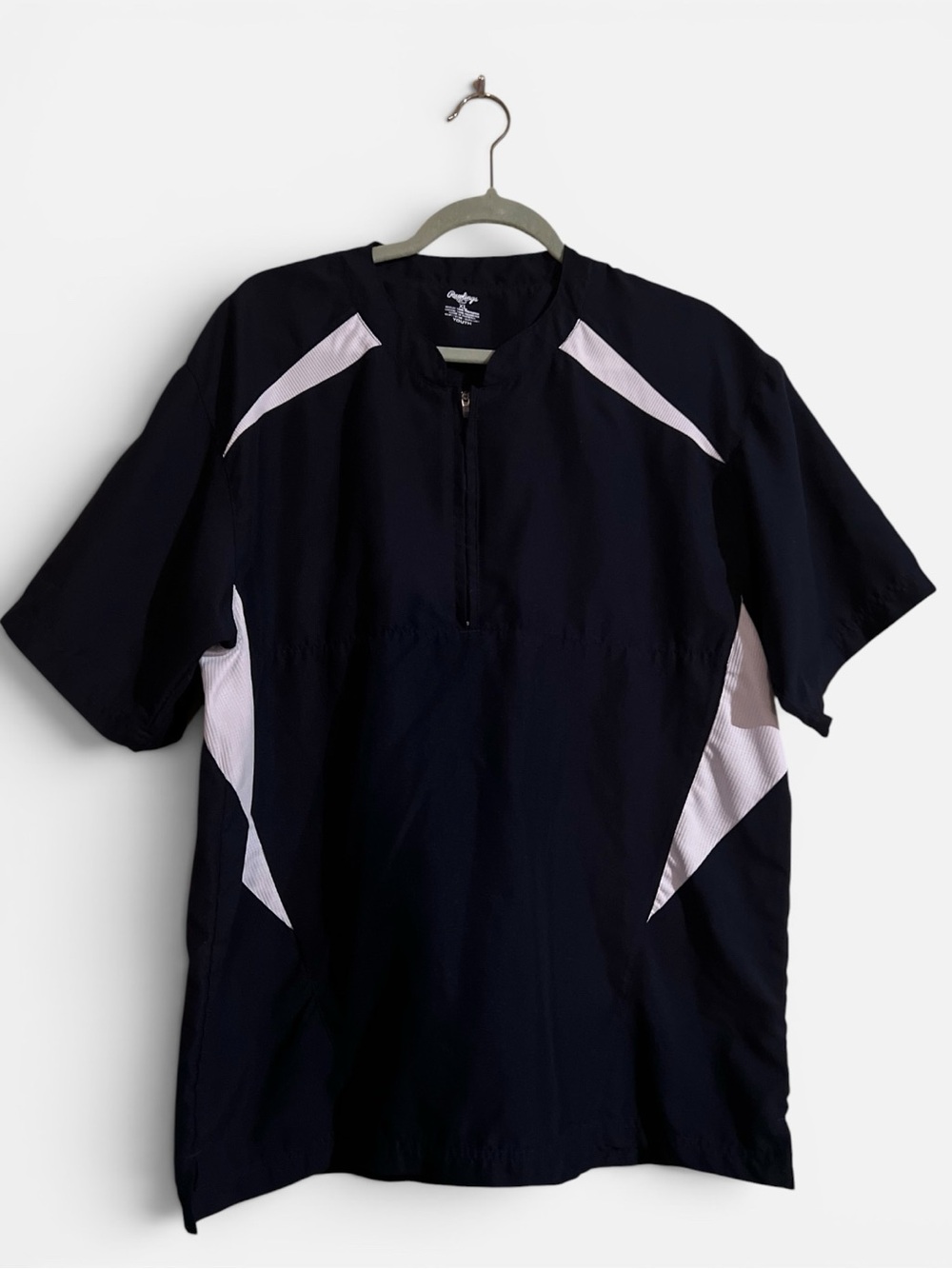 Rawlings Navy & White Youth 1/4 Zip-Front Athletic Pullover Shirt XL